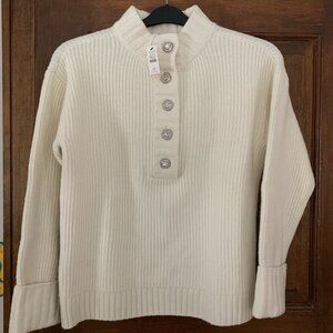 Talbots Jewel Button Henley Sweater, XS, NWT